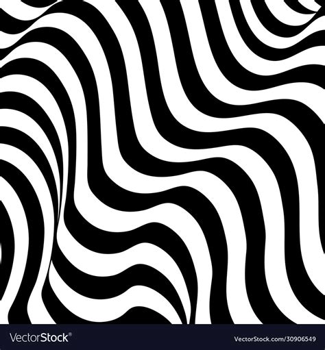 Black And White Wavy Line Pattern Background Vector Image