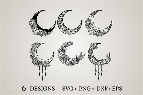 Moon Flower Svg Illustration Par Euphoria Design · Creative Fabrica