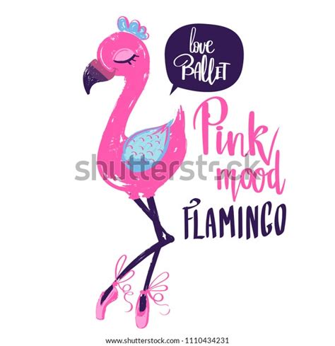 Dancing Flamingo Wearing Ballet Pointe Shoes Stock Vector Royalty Free