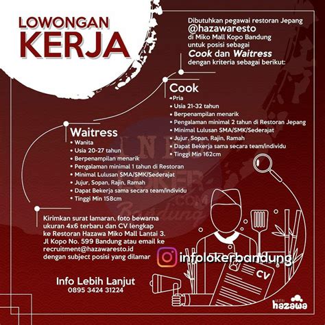 Check spelling or type a new query. Lowongan Kerja Hazawa Resto Bandung Maret 2018 - Info ...