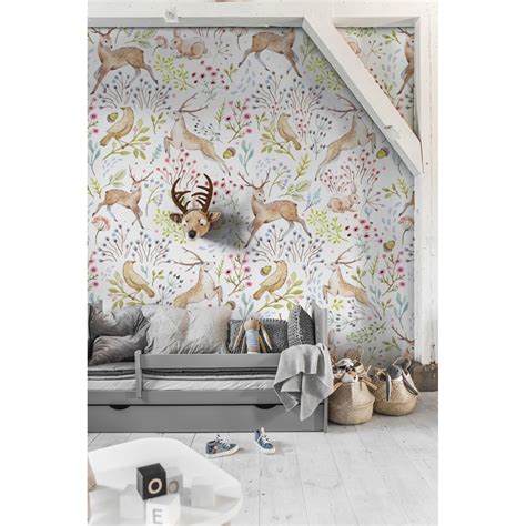 Woodland Light animals wallpaper Nursery mural Animals ...