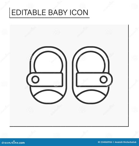 Baby Shoes Line Icon Stock Vector Illustration Of Human 234060956