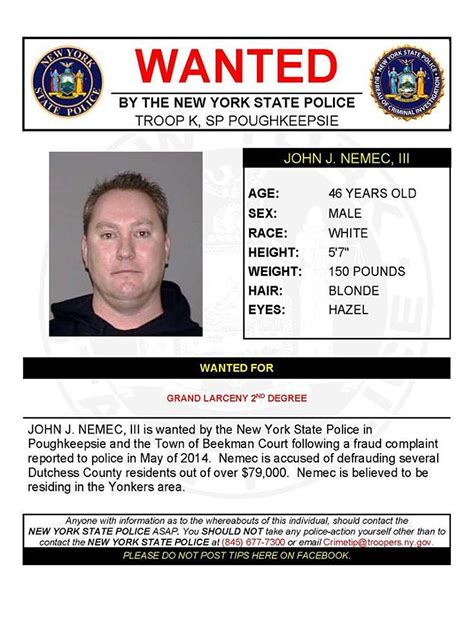 Warrant Wednesday Dutchess County Man On Most Wanted List For Two Years