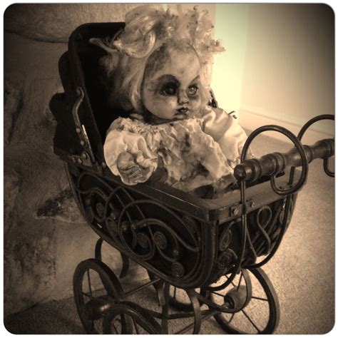 Burnt Creepy Doll Halloween Prop Old Vintage Pram Creepy Doll Halloween Halloween School