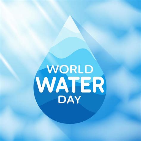 World Water Day Poster With Water Drop And Text 1255865 Vector Art At