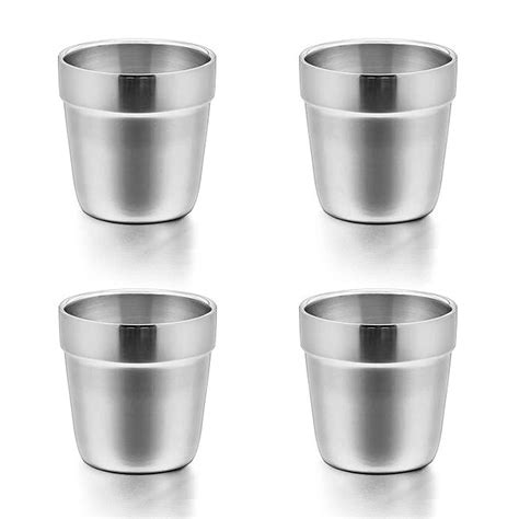E Far Stainless Steel Cups Set Of 4 6 Ounce Metal