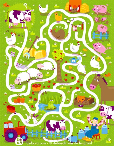 Farm Maze By Bora In 2020 Mazes For Kids Preschool Activities Farm