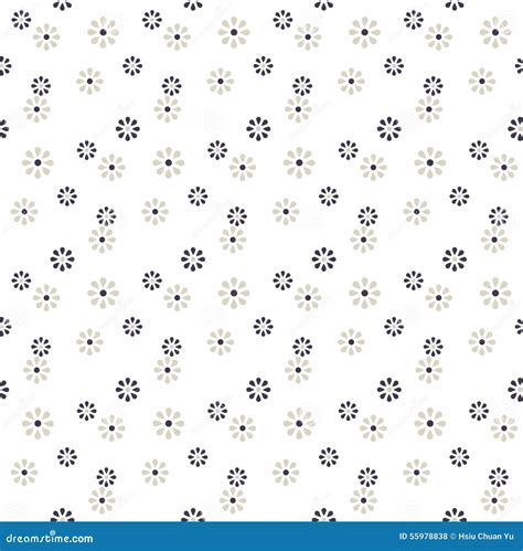 Seamless Cute Daisy Flower Pattern Background Stock Vector