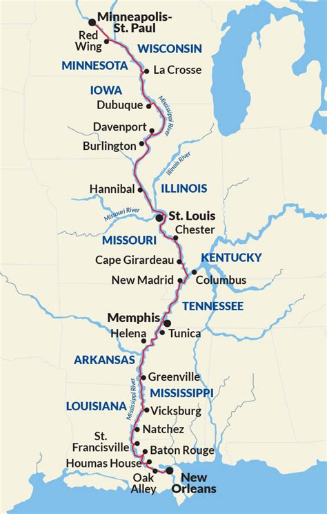 Usa River Výletní Trasy Mississippi River River Cruise Poradce