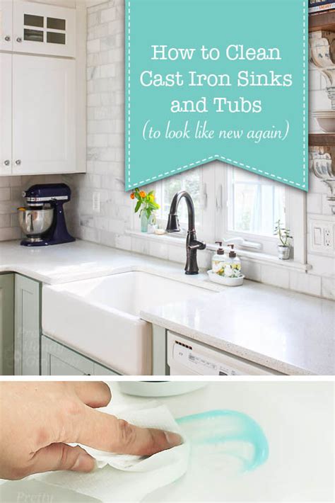 Clean your shower head, toothbrush holder, bathtub surround and more in less than an hour. How to Clean a Cast Iron Sink or Tub - Pretty Handy Girl