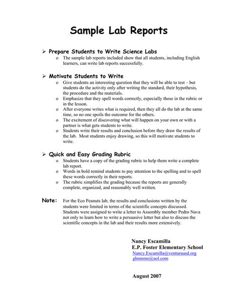 Write Lab Report Example