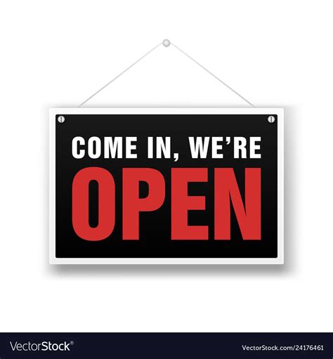 Hanging Sign With Text Come In Were Open Icon Vector Image