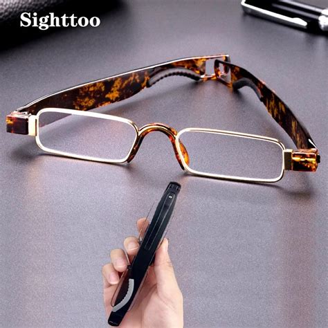 sighttoo 360 degree rotation portable reading glasses for women tr90 anti blue light folding