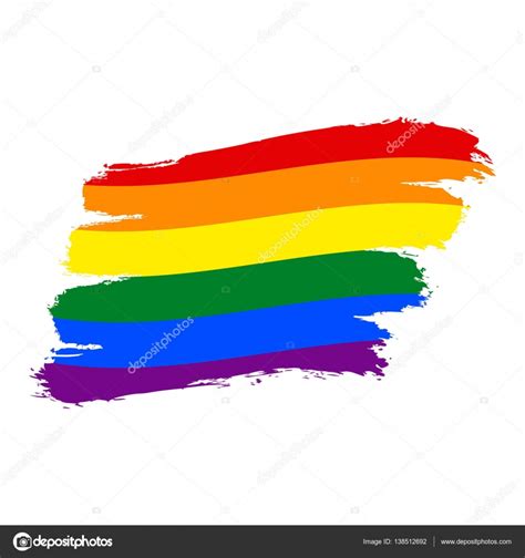 Brushstroke Rainbow Flag Lgbt Movement — Stock Vector