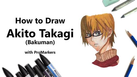 How To Draw And Color Akito Takagi From Bakuman With Promarkers Speed