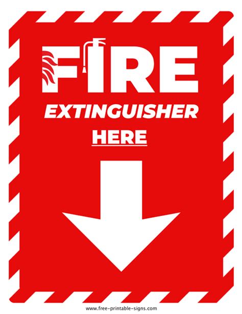Printable Fire Extinguisher Here Sign Free Printable Signs
