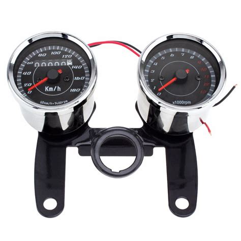 Stainless Steel 12v Motorcycle Speedometer Odometer Gauge 0 180km H