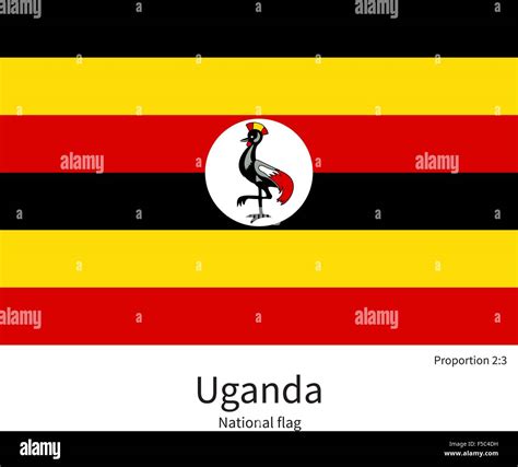 National Flag Of Uganda With Correct Proportions Element Colors Stock Vector Image Art Alamy