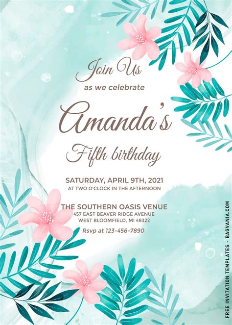 Printable Invitation Templates Childrens Birthday Free Ms Office
