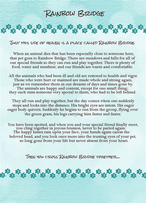 Rainbow bridge poem for all who have lost a pet rainbow bridge poem printable version shared by zariah scalsys free printable rainbow bridge poem best fish template party labels Printable Pet Sympathy card-Rainbow Bridge by ...