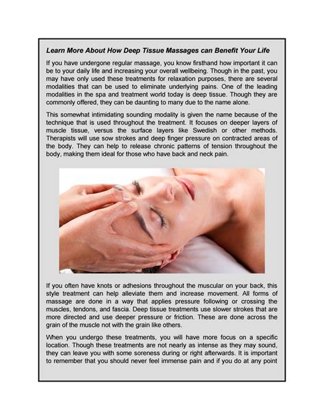 Learn More About How Deep Tissue Massages Can Benefit Your Life By Kineticmassageworks Issuu