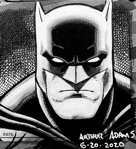 Hero Initiative Batman Coaster Sketch 2020 Arthur Adams Comic Art