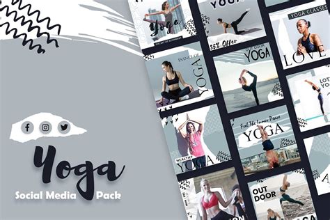 Yoga Social Media Template in 2020 | Social media template, Social media banner, Social media