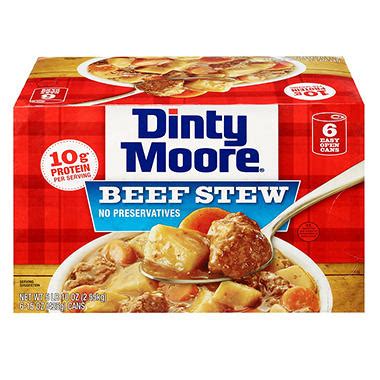 You could start it in your crockpot in the morning before you leave for the day * you can use peas or other veggies, but i wanted to make a beef stew recipe as close to restaurant quality (and better than dinty moore. Dinty Moore Beef Stew (15 oz., 6 pk.) - Sam's Club