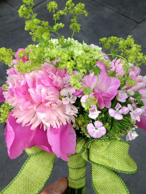 Cut your peony buds before they are ready and they may. PInk Peonies with Ladies mantle | Beautiful bouquet, Pink ...