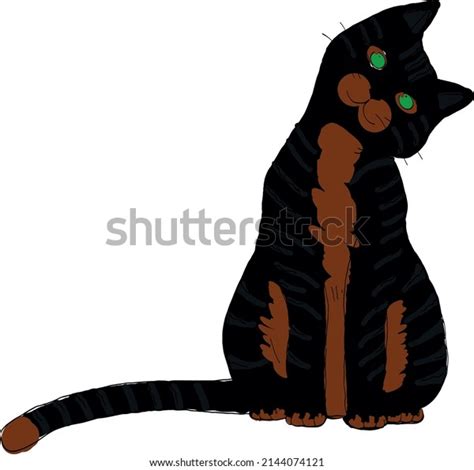 Black Cat Green Eyes Vector File Stock Vector Royalty Free 2144074121