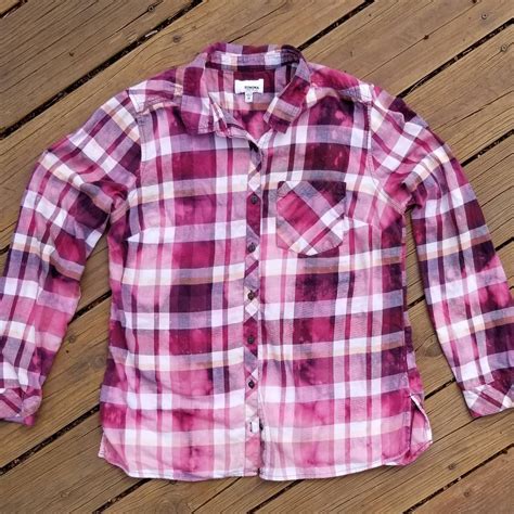 Bleached Flannel Shirts Assorted Colors And Sizes Women Etsy
