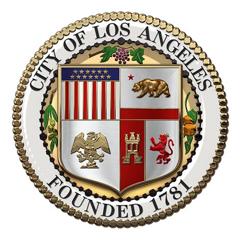 Los Angeles City Seal Over White Leather T Shirt For Sale By Serge Averbukh