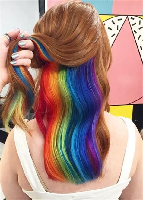 Colorfed Famous Rainbow Hair Color Underneath Ideas