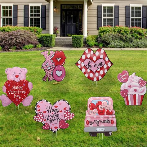 6 Pieces Valentines Day Yard Sign Large Valentine