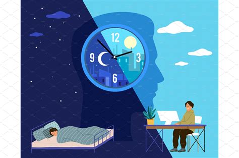 Human Biological Clock Time For Healthcare Illustrations ~ Creative
