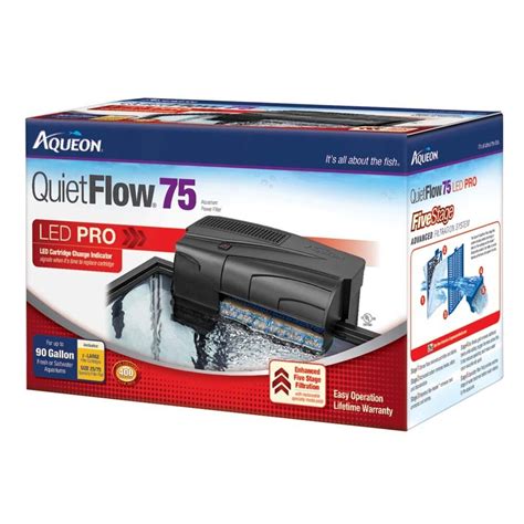 Aqueon Quietflow 5575 Led Pro Aquarium Power Filter Up To 90gal The