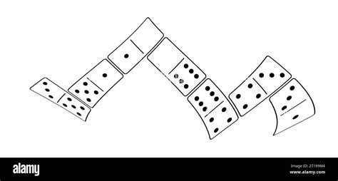 Cartoon Domino Tiles Classic Dominoes Dominos Pictogram Playing