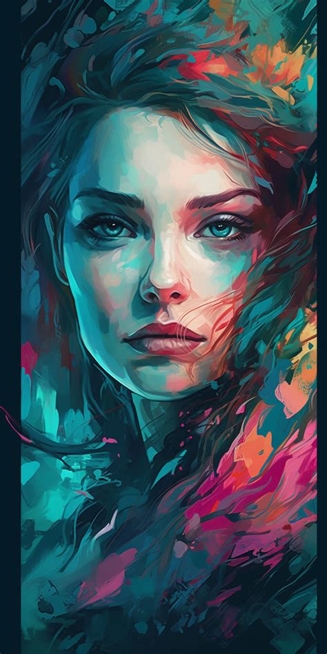 Abstract Portrait Painting Female Art Painting Painting Of Girl