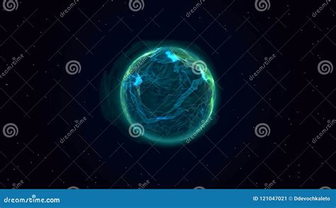 Blue Plasma Planet In Space Stock Illustration Illustration Of Ball