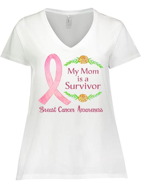 Inktastic My Mom Is A Survivor Breast Cancer Awareness Womens Plus