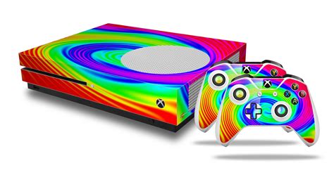 Xbox One S Console Controller Bundle Skins Rainbow Swirl Wraptorskinz