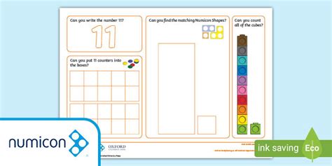 All About Number 11 Activity Mat With Numicon Shapes