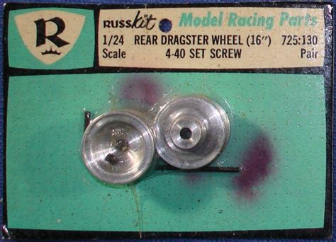 Russkit 124 Scale Slot Car Model Racing Parts Rear Dragster Wheels 725
