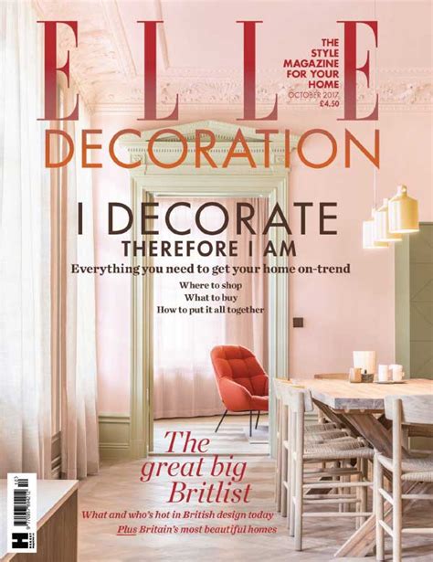 英国版 Elle Decoration 时尚家居装修装饰杂志 2017年10月刊 448页室内特辑 谷博杂志馆