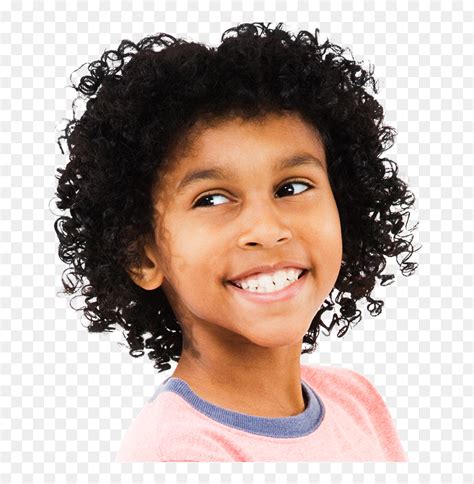 A Middle School Kid With Curly Black Hair Smiling Happy Black Kid Png