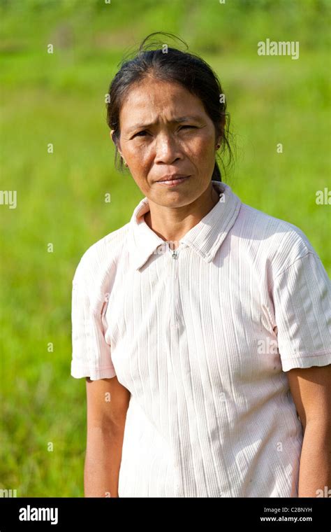 Portrait Of A Filipino Woman In A Field Stock Photo Alamy