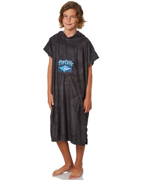 Rip Curl Boys Adjust Hooded Towel Black Blue Surfstitch
