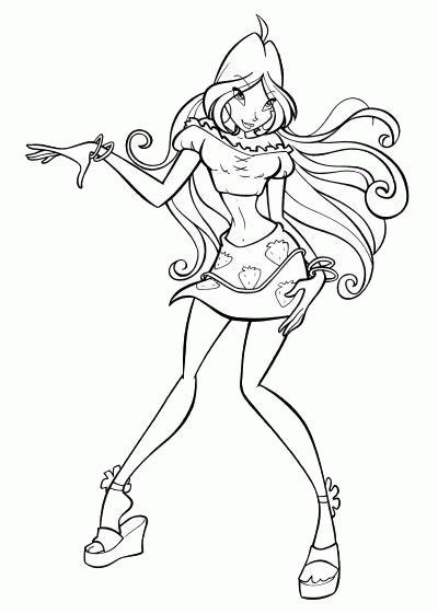winx club flora coloring page  Google Search  Libri da colorare, Winx
