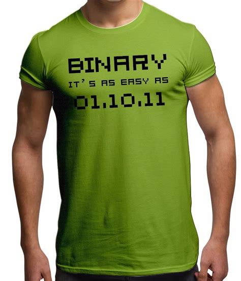 Binary Is Easy Funny Computer Geek Programmer Coding Maths Slogan Mens
