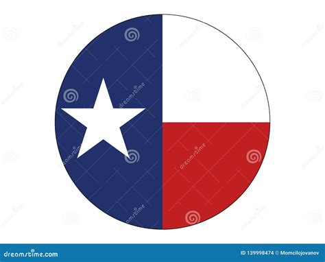 Round Flag Of Usa State Of Texas Stock Vector Illustration Of North